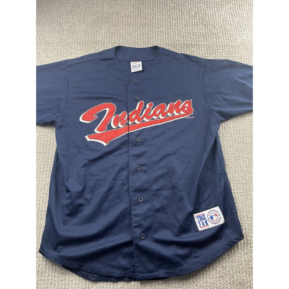 Vintage Cleveland Indians Kenny Lofton Jersey Mens Large True Fan MLB Baseball